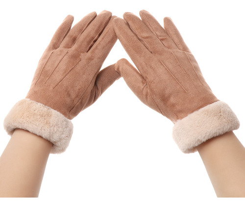 Guantes Para Mujer, Peludos Y Cálidos, Para Dedos Enteros, G