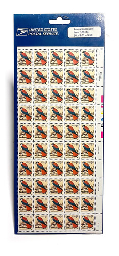 Estampillas American Kestrel Usps Pack De 50 Sellos