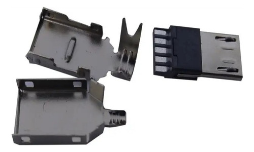 Conector Micro Usb Tipo B Macho 5 Pines Con Cubierta 10 Pzas