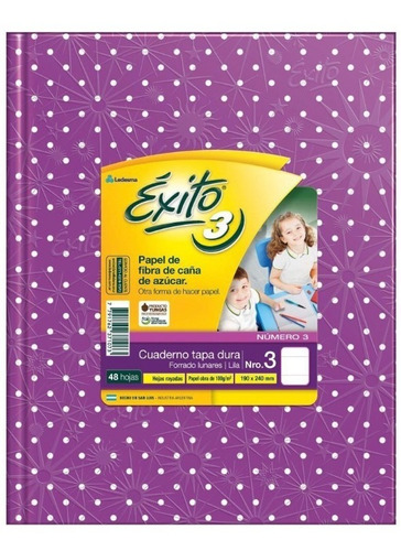 Cuaderno Abc Exito E3 19x24 Cm 48 Hojas Lunares Lila Rayado