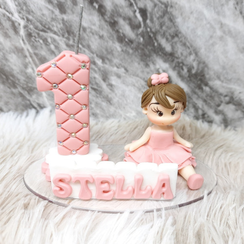 Imagem 3 de 4 de Vela Topo De Bolo Em Biscuit Bailarina Mod3