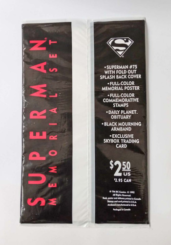 Superman Memorial Set (dc 1992) Death Of Superman Black Bag (Usado)