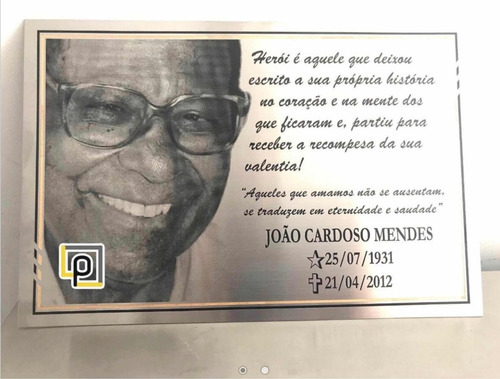 Placa Jazigo / Cemitério Póstuma