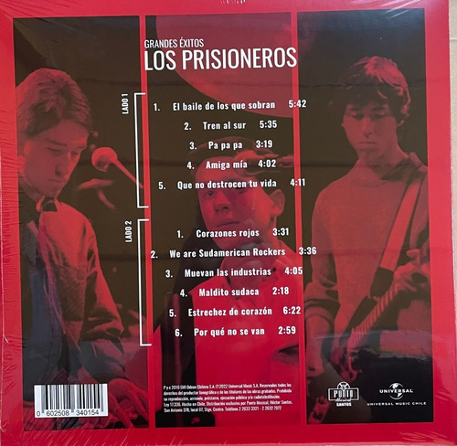 Imagen 3 de 3 de Vinilos Los Prisioneros Grandes Exitos Nuevo Y Sellado