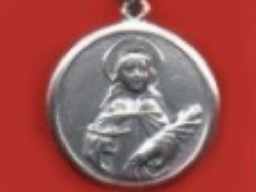 Medalla Santa Lucia Plata 14 Mm + Cadena 38 Cm Kendra Joyas