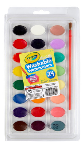 Aacuarelas Lavables Crayola, 24 Colores (53, 0524), Paquete 