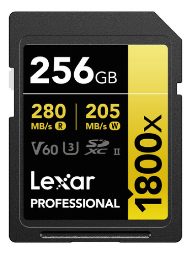 Tarjeta de memoria Lexar Professional Tarjeta SD profesional de 256 GB y 270 mb