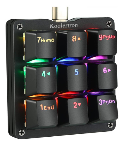 Koolertron Con Un Teclado Mecánico Macro Con Una Mano, Rgb L