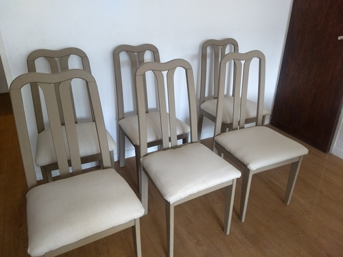 Sillas De Comedor. Tapizadas En Lino Antimanchas
