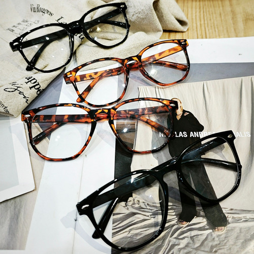 Gafas Ovaladas Simples, Unisex, Retro, Con Diseño De Leopard
