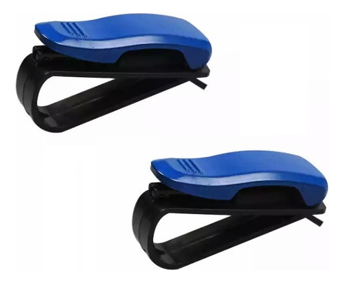 Clip Porta Gafas Para Visera De Auto Color Azul 2 Unidades 