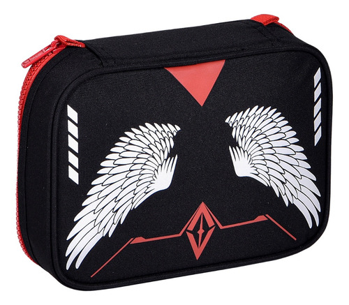 Estojo Box Free Fire Angelical Juvenil Escolar 36 Elásticos Cor Vermelho