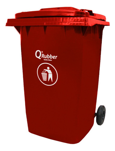 Contenedor Basura 360 Lts. Rojo Qrubber