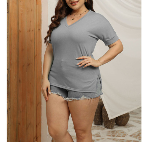 Playera Casual De Talla Grande A La Moda Para Mujer