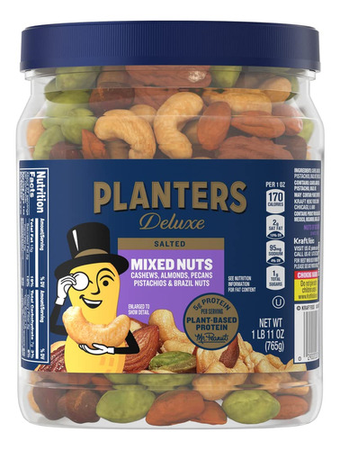 Planters Nueces Mixtas De Lujo Con Sal Marina, 27 Oz (1 Lb Y