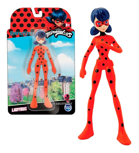 Ladybug Miraculous Figura Posable Bend Ems Original Scarlet