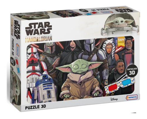Imagen 1 de 1 de Star Wars Mandalorian Rompecabeza 60 P 3d C/anteojos Puzzle