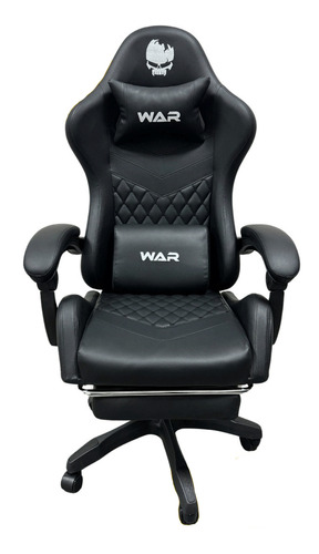 Cadeira de escritório WAR Wgc200 gamer ergonômica  preta com estofado de couro sintético