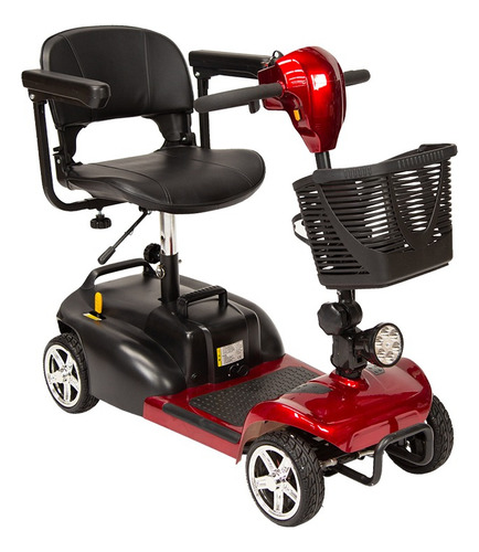 Silla De Ruedas Lujo Scooter 4 Ruedas Color Rojo