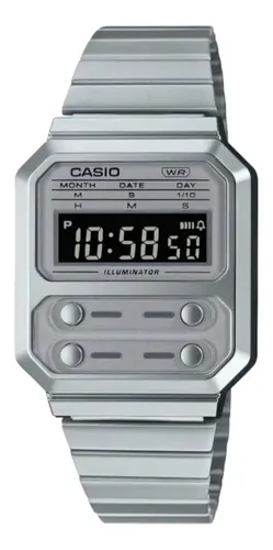 Casio A100we-7b Retro Digital Nuevo Botones Frontales Acero
