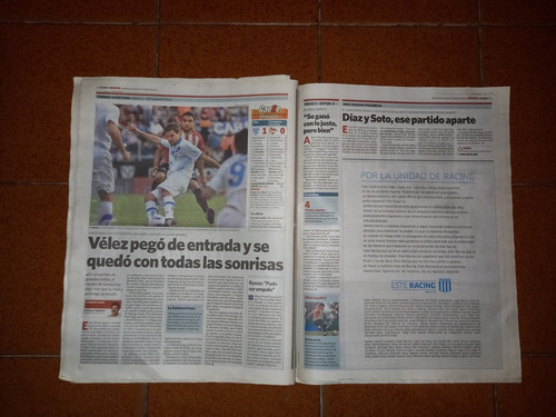Diario Clarin 26-10-2011.colon/boca/arsenal/velez/argentinos (Usado)