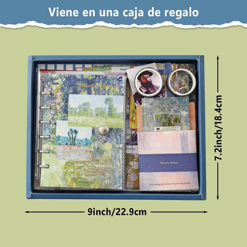 Vintage Journal Scrapbook Libreta Y Pegatina Tape Kit Lavanda