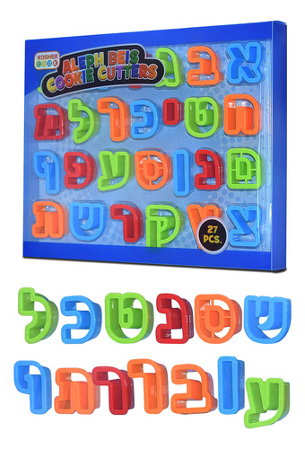 Juego De Cortadores De Galletas Aleph Bet, Plástico, Tamaño