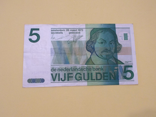 Billete De Holanda 5 Gulden 1973