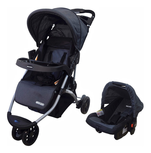 Imagen 2 de 10 de Coche Jogger Mega Baby Travel System 3 Ruedas Con Huevito