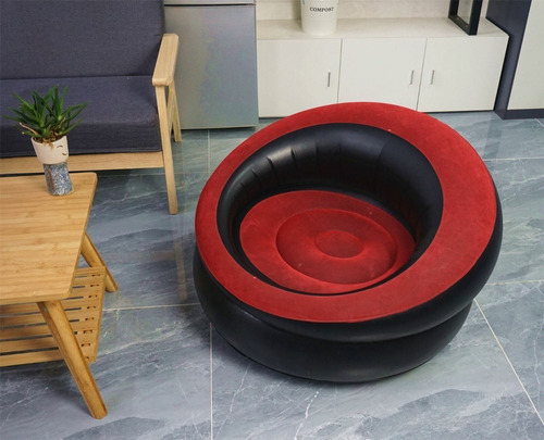 Imagen 3 de 4 de Sillon Inflable Afelpado Puff Reforzado Palermo V Lopez