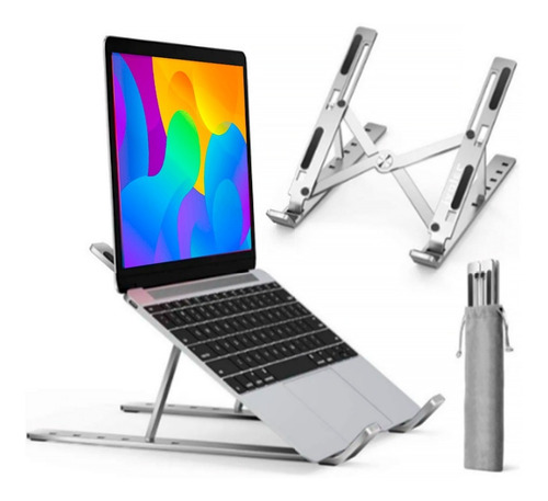 Imagen 1 de 8 de Soporte Plegable De Aluminio Premium Base Para Laptop Tablet
