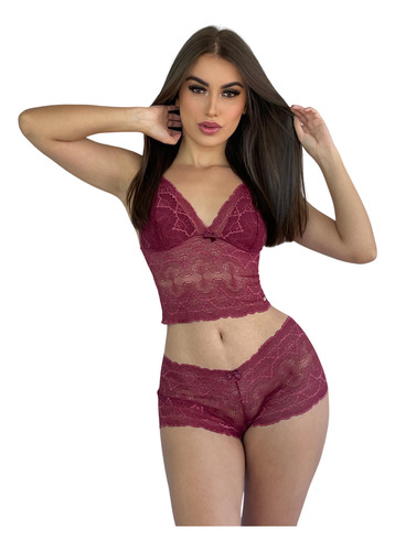 Calesson Conjunto Caleçon Forrado Renda Atacado