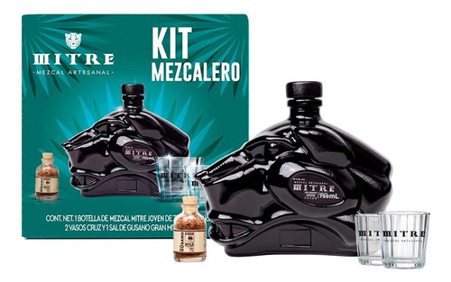 Paquete De 3 Mezcal Mitre Artesanal Joven 750 Ml + Kit Mezca