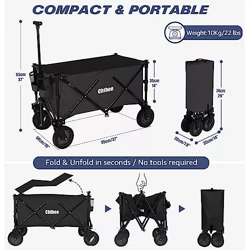 Carretilla plegable | Fácil maniobrabilidad | Capacidad de carga de 80  libras | Se pliega para almacenamiento | Descarga sin esfuerzo | Uso  versátil