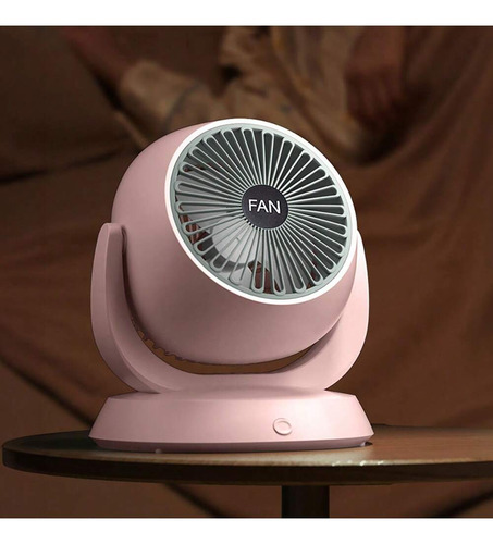 Ventilador Aire De Escritorio Cargo Usb De La Oficina Y Casa Cantidad De Aspas 3 Estructura Rosa Aspas Gris Diámetro 3 Frecuencia 50 Material De Las Aspas Plástico