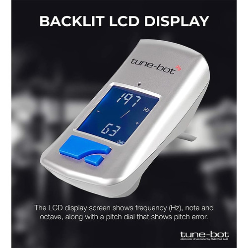 Gig Clip-on Digital Drum Tuner With Backlit Lcd Display F...