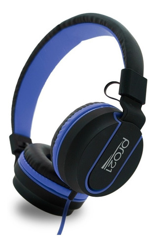 Auricular Vincha Pro 21 Max Stereo Color Negro Con Azul