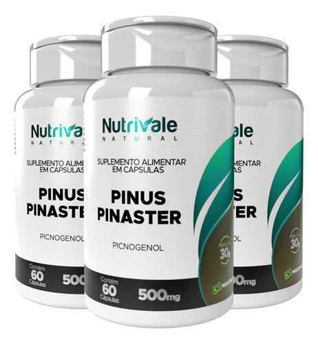 3 Potes Pinus Pinaster - P/ Circulação E Joelhos Nutrivale