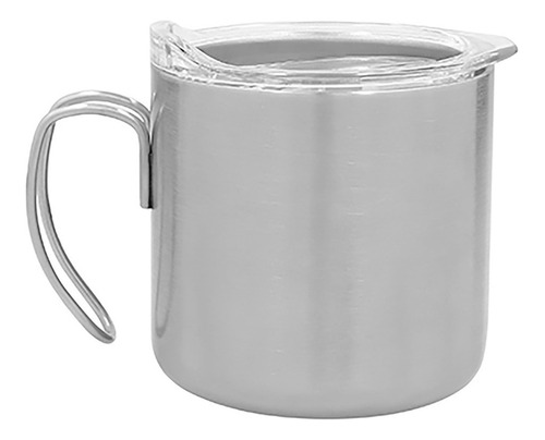Taza Con Doble Pared De Acero Inoxidable De 375ml Color Plata