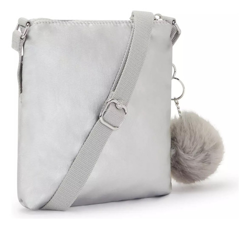 Bolsa Crossbody Kipling Alvar Diseño Color Solido De Nylon Platinum M Gg Asas Color Igual Al Resto De La Bolsa