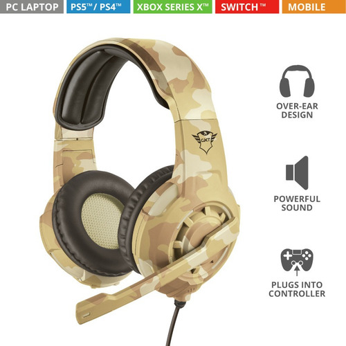 Imagen 8 de 12 de Audífonos gamer Trust Radius GXT 310 desert camo