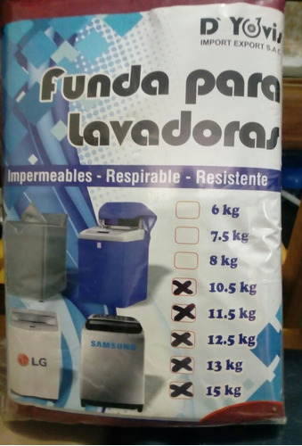 Funda Protector Para Lavadora 10,5 Kg A 15 Kg Pvc Grueso