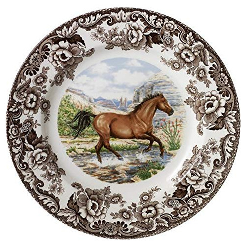 Plato De Cena Spode Woodland, Caballo Cuarto De Milla, 10.5