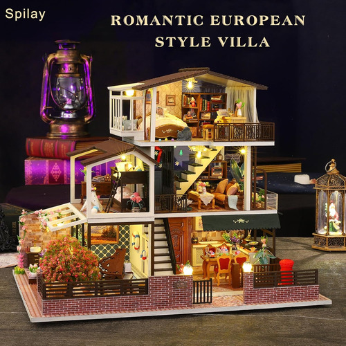 Kit De Muebles De Madera En Miniatura Spilay Dollhouse Diy,