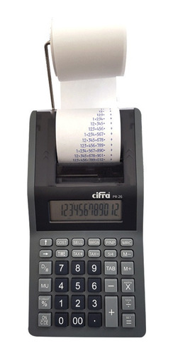 Calculadora Cifra Pr-26 Con Impresor De 12 Dígitos