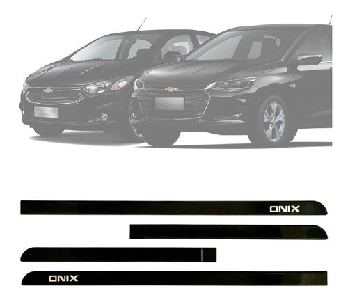 Jogo De Friso Lateral Onix Preto Ouro Negro 2012 2013 2014