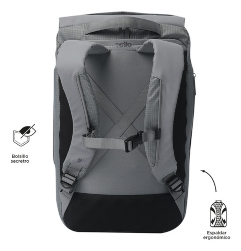 Mochila De Viaje Impermeable Notebook 16 Dual Hombre Totto