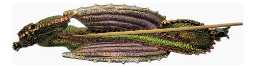 Dragón Porta Incienso 10cm Dorado/verde Dragón