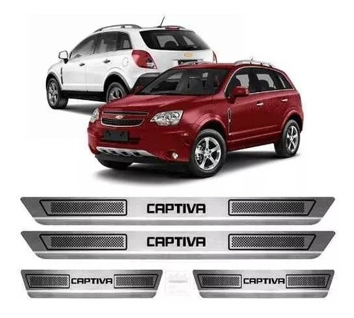 Soleira Porta Super Protetoras Chevrolet Captiva Top Prata