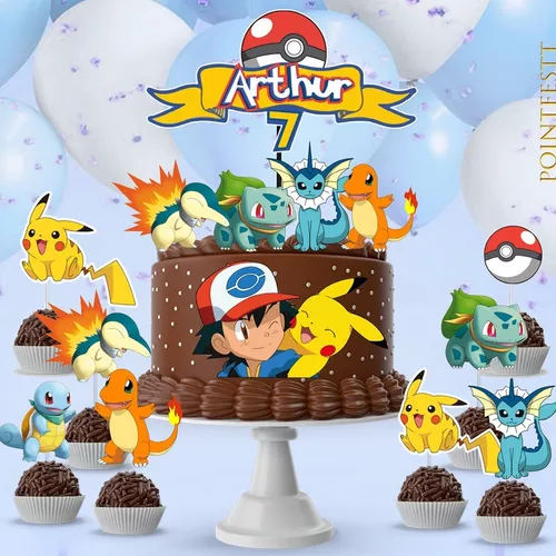 Topo De Bolo Topper De Bolo Aniversário Pokémon